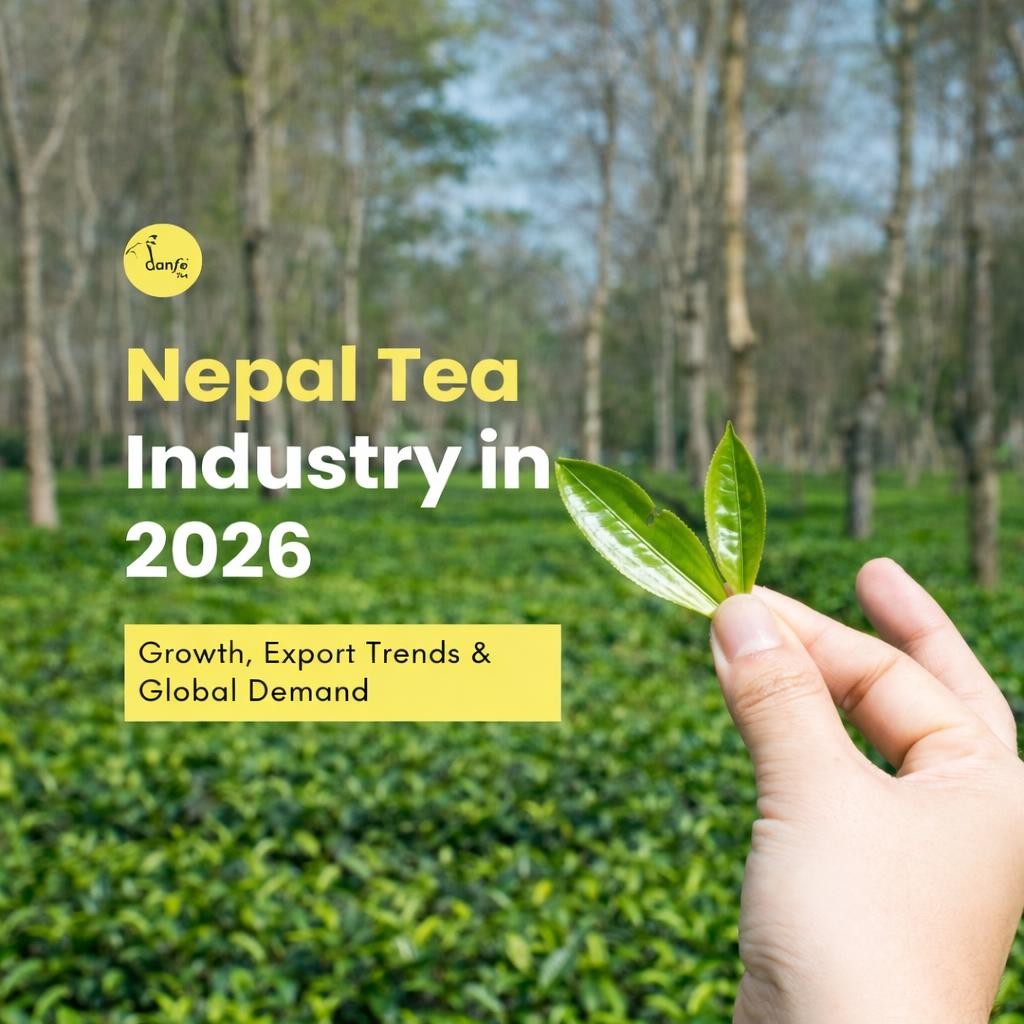 Tea leaves being prepared for export from Nepal to India.